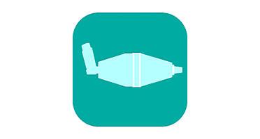 Asthma inhaler icon on aqua background