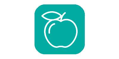 Apple icon on aqua background