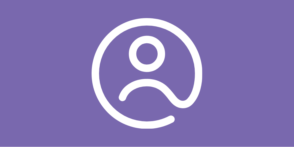 Person symbol on purple background