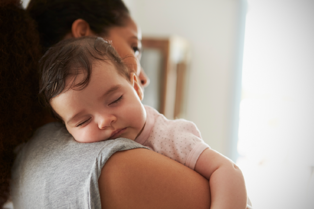 Mother holding baby