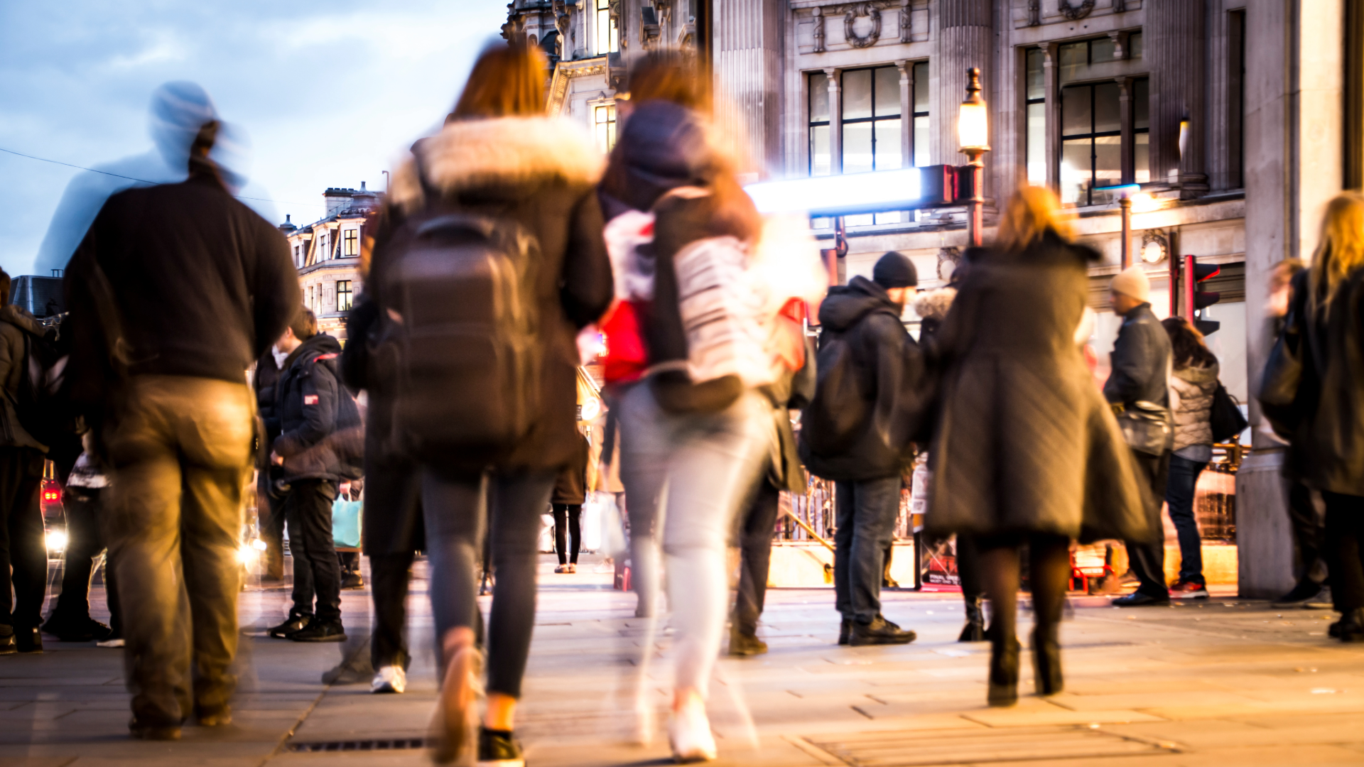 Crowd of people in London