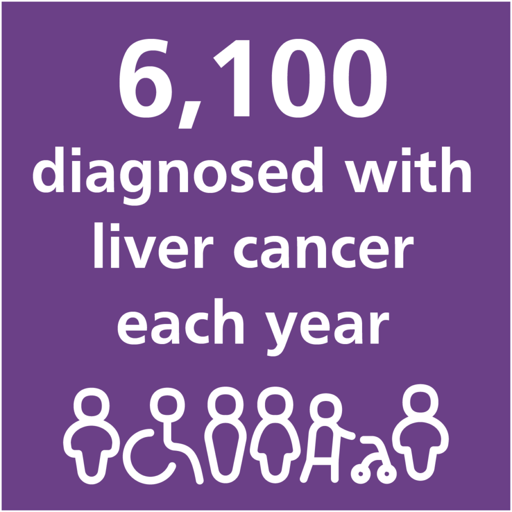 6,100 diagnosed with liver cancer each year