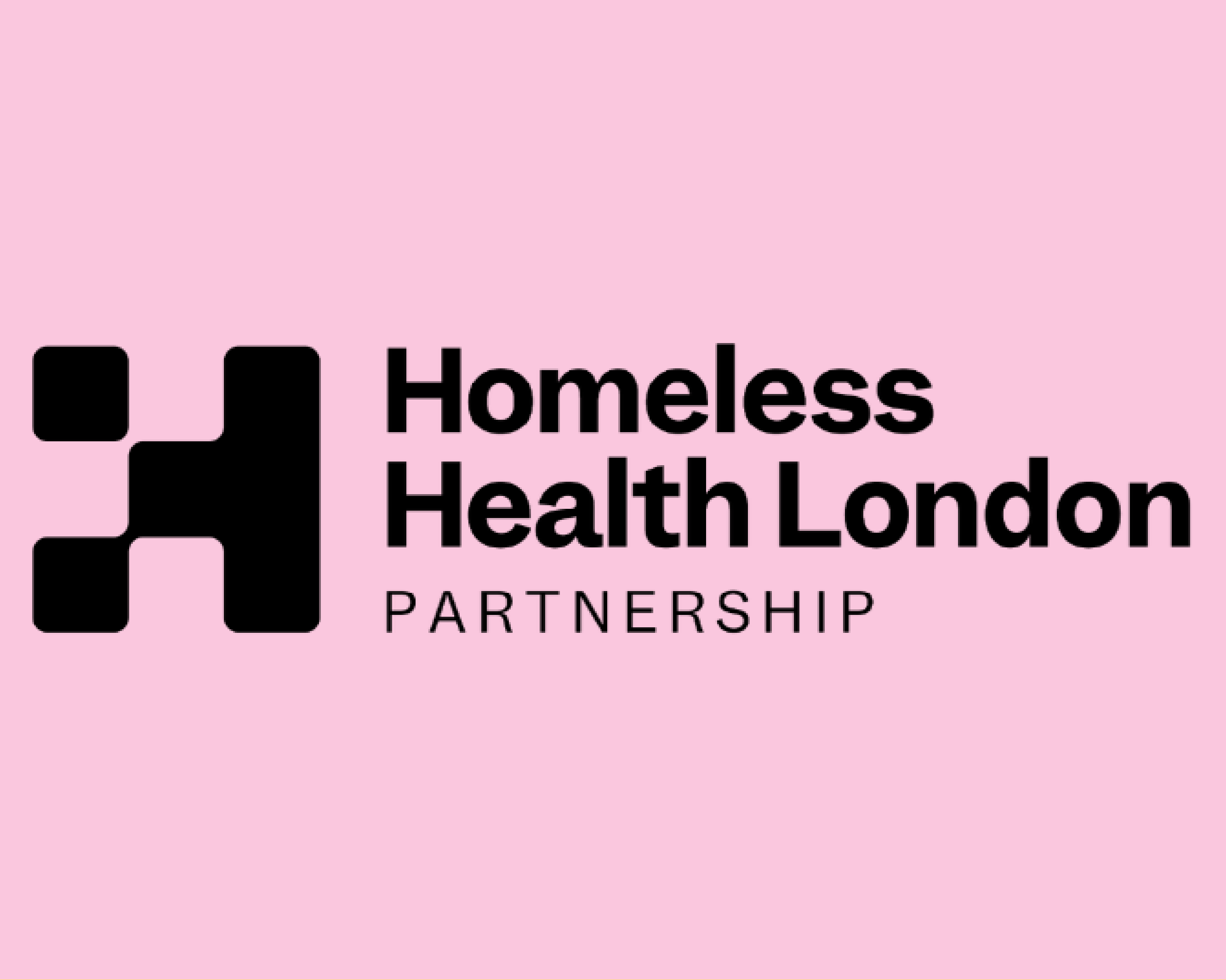 Homeless Health Partnership Logo in pink and black writing